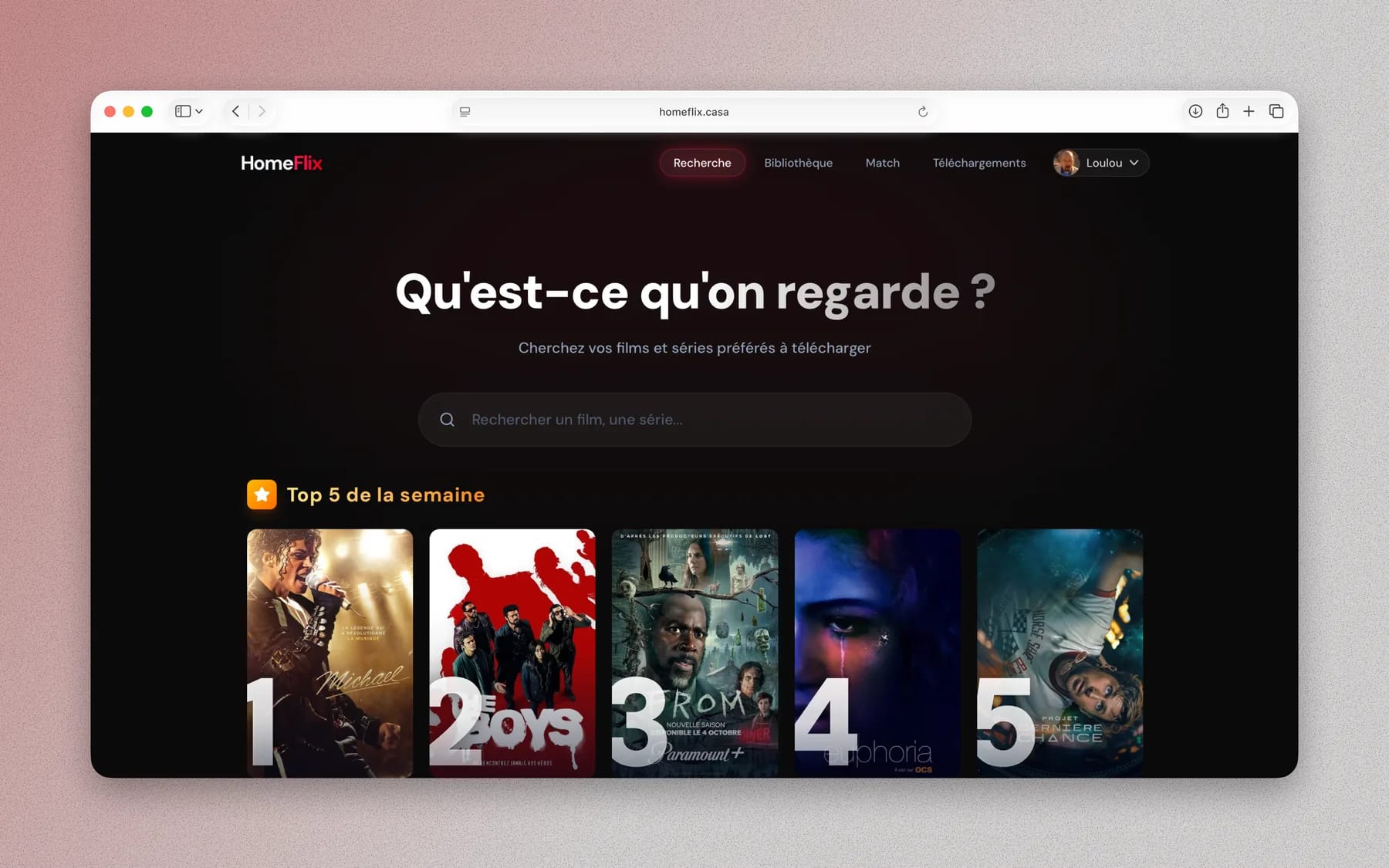 Interface HomeFlix
