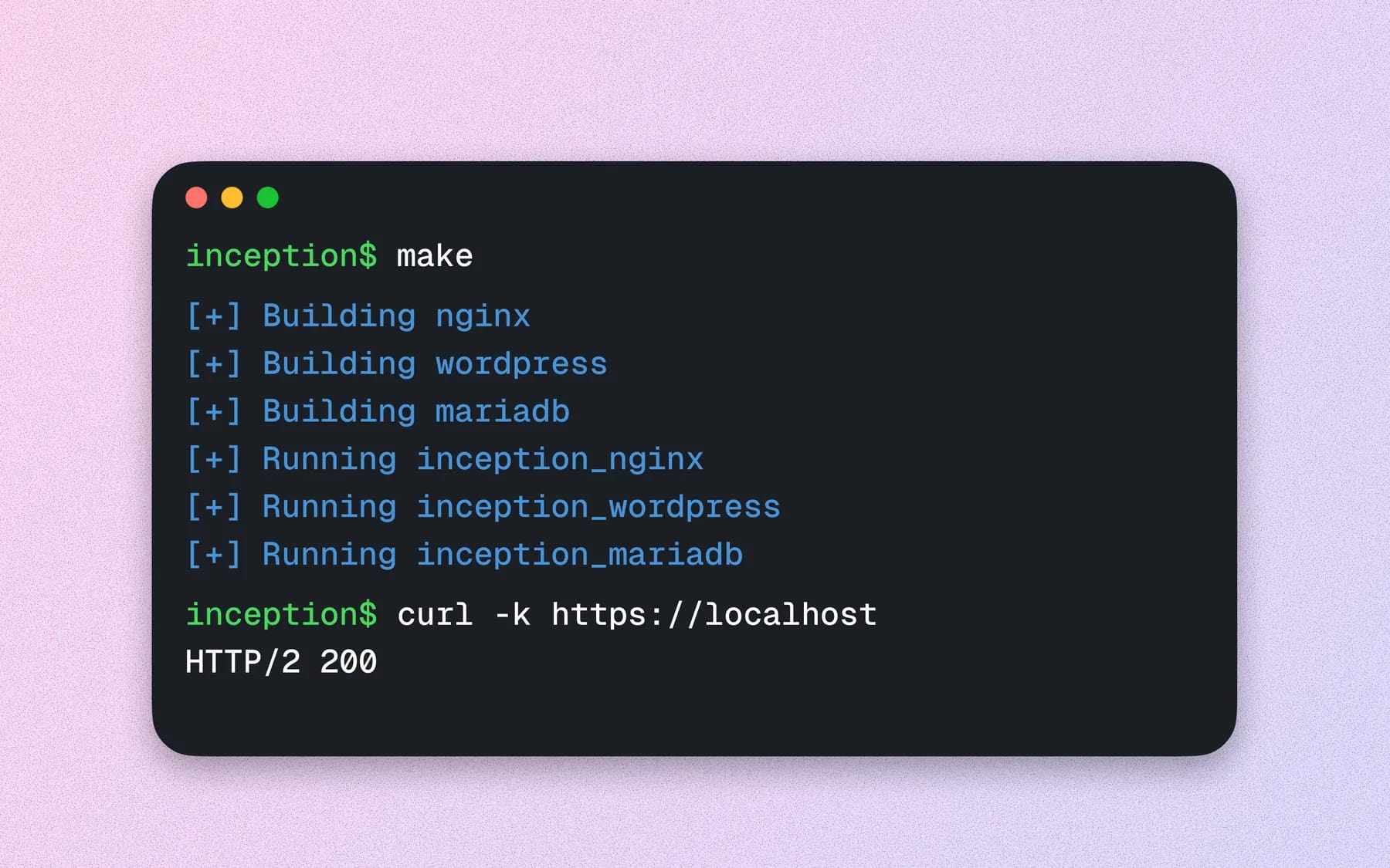 Inception · Docker stack