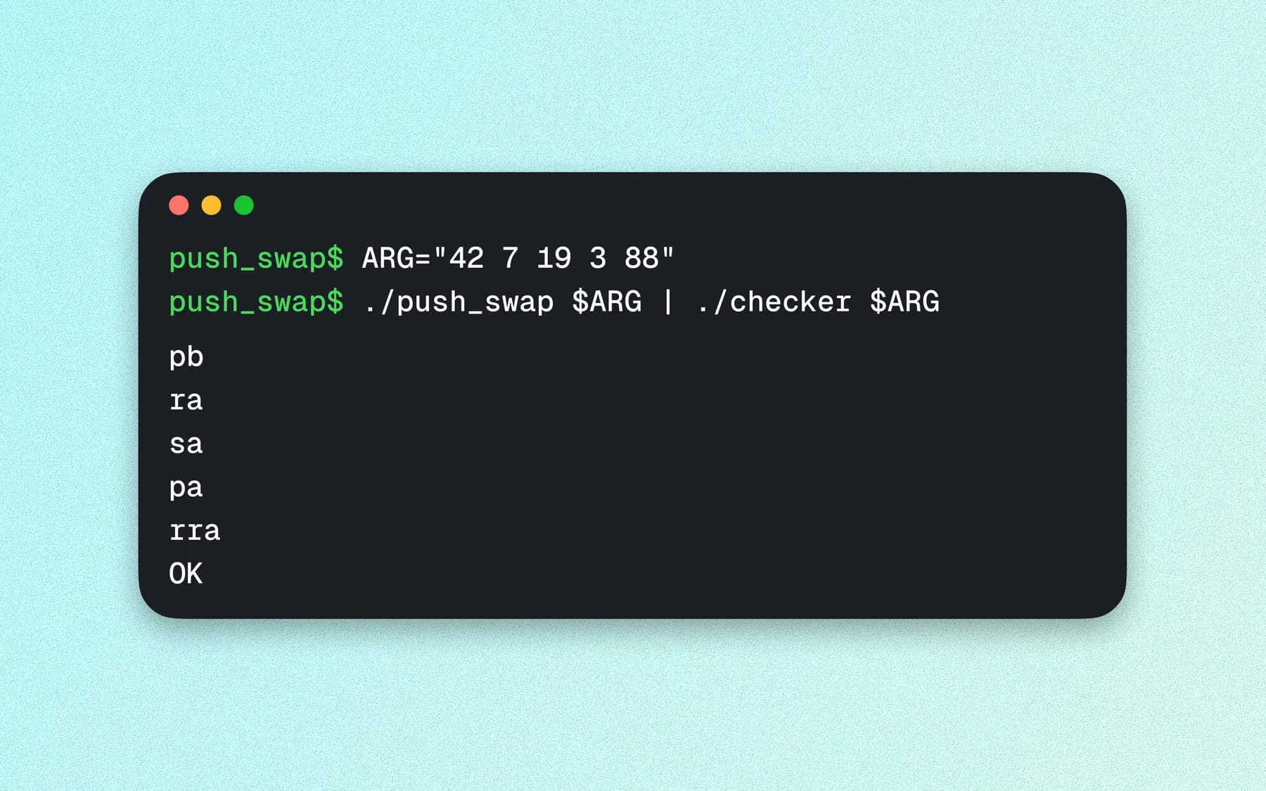 Push_swap · sorting algorithms