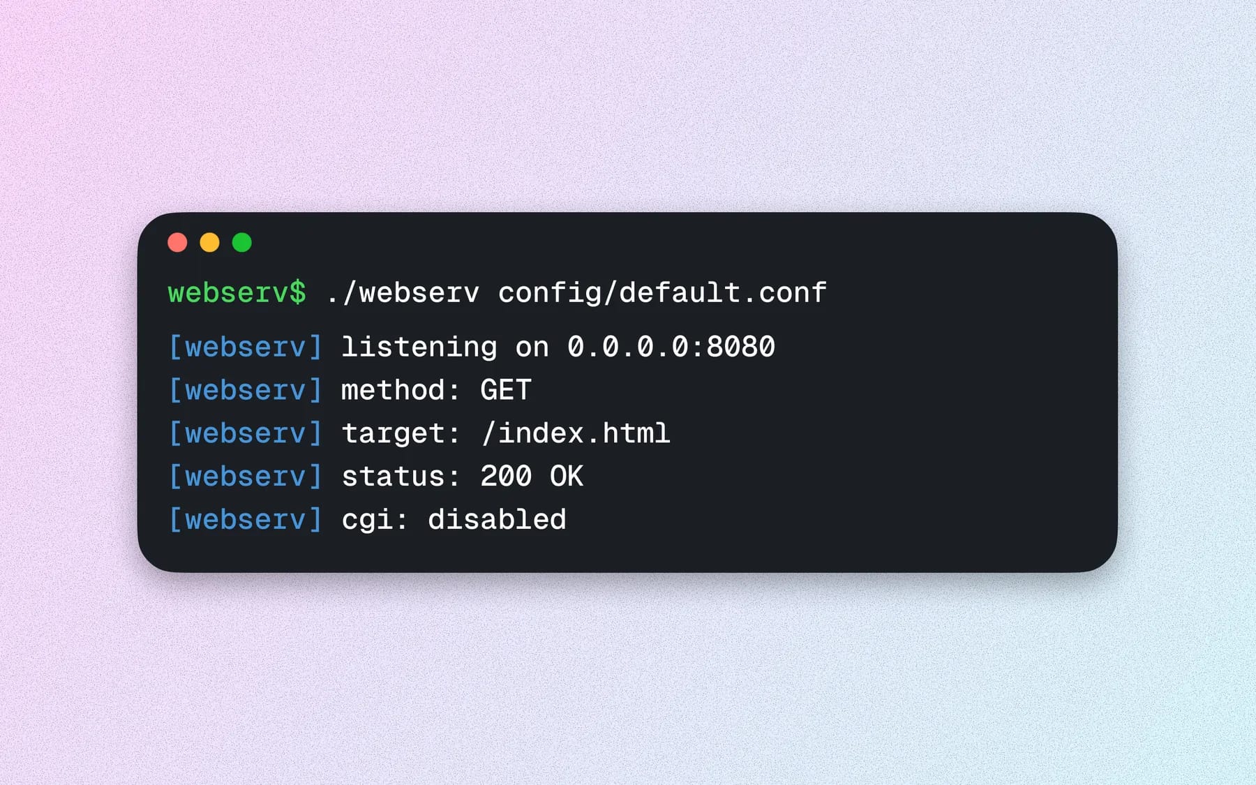Webserv · serveur HTTP en C++