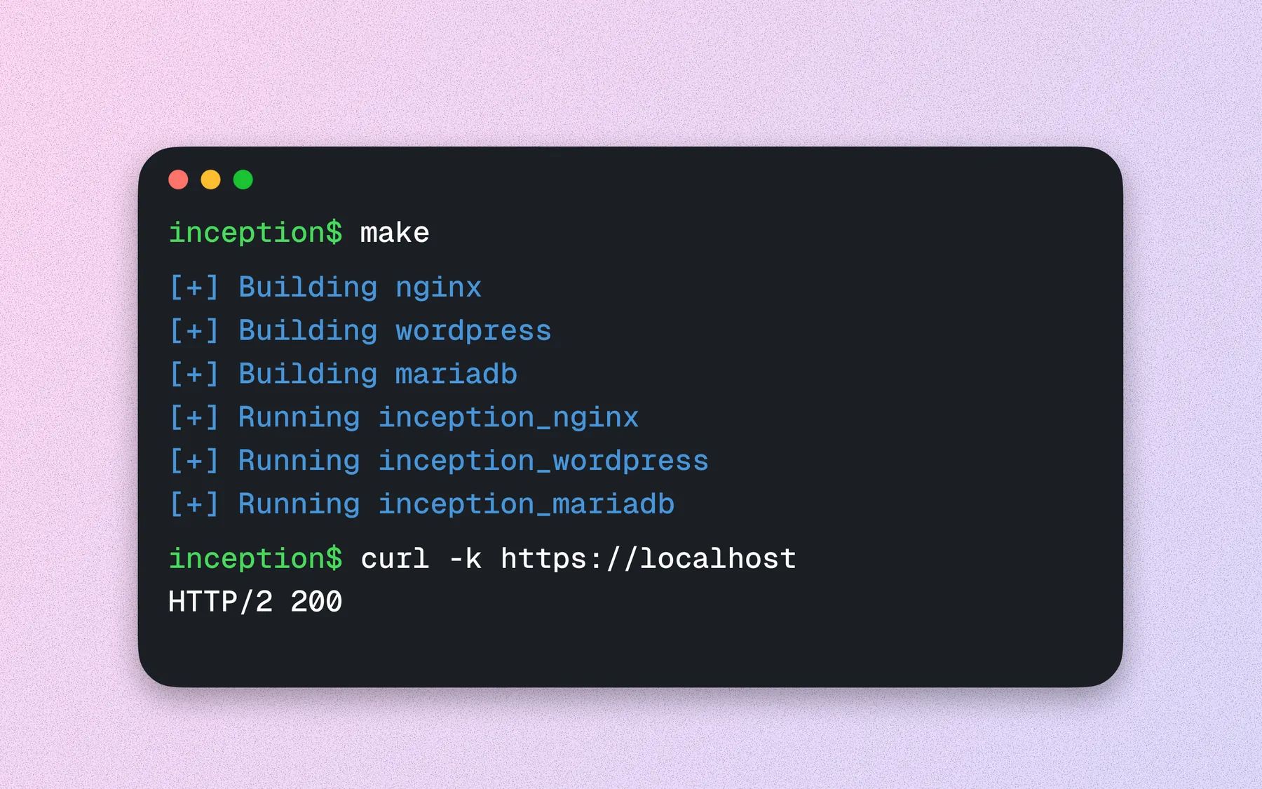 Inception · Docker stack