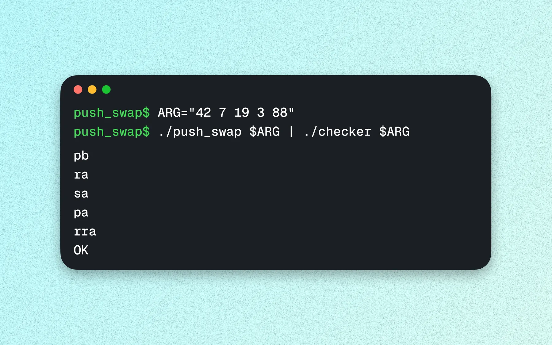 Push_swap · sorting algorithms