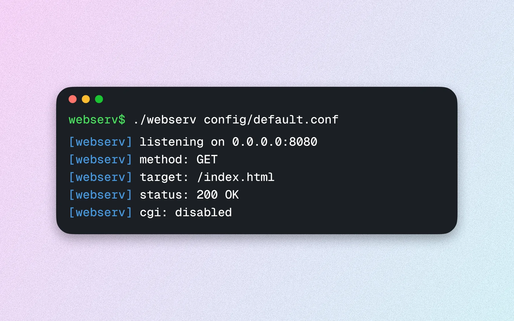 Webserv · serveur HTTP en C++